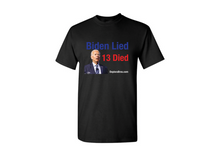 Load image into Gallery viewer, Biden Lied Short Sleeve T-Shirt Black
